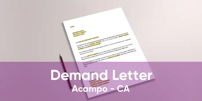 Demand Letter Acampo - CA