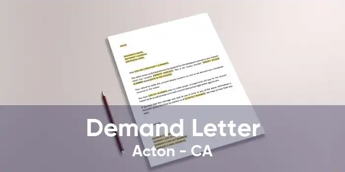 Demand Letter Acton - CA