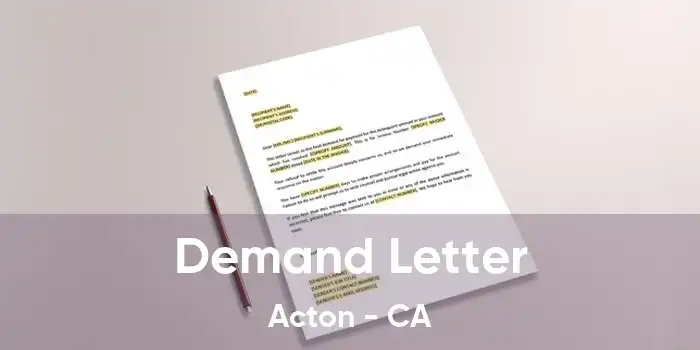 Demand Letter Acton - CA