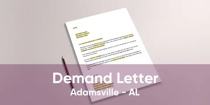 Demand Letter Adamsville - AL