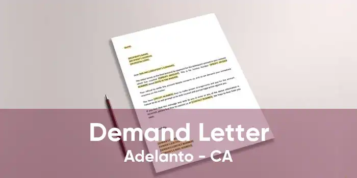 Demand Letter Adelanto - CA