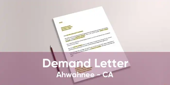 Demand Letter Ahwahnee - CA
