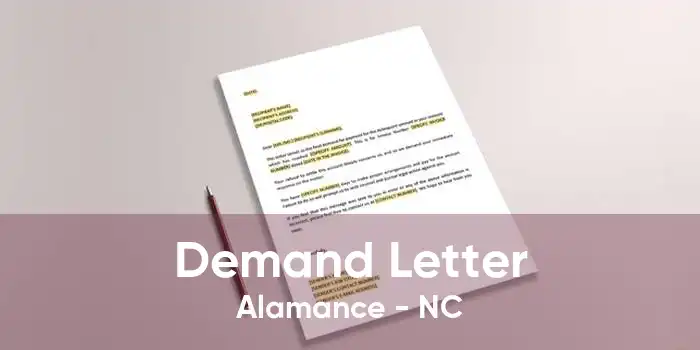 Demand Letter Alamance - NC