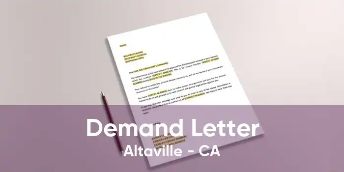 Demand Letter Altaville - CA