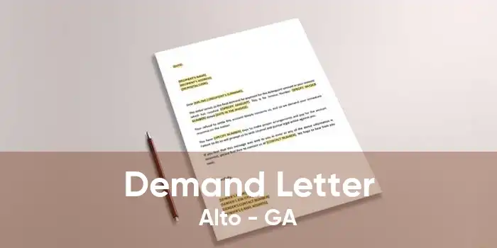 Demand Letter Alto - GA