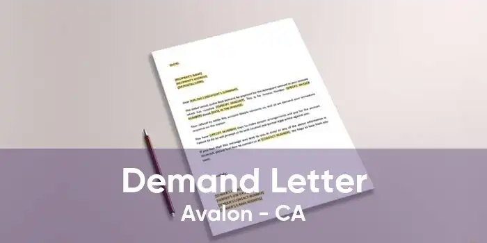 Demand Letter Avalon - CA