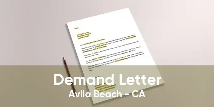 Demand Letter Avila Beach - CA