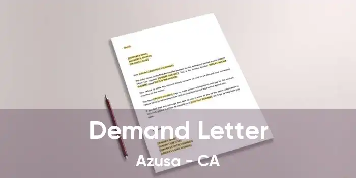 Demand Letter Azusa - CA