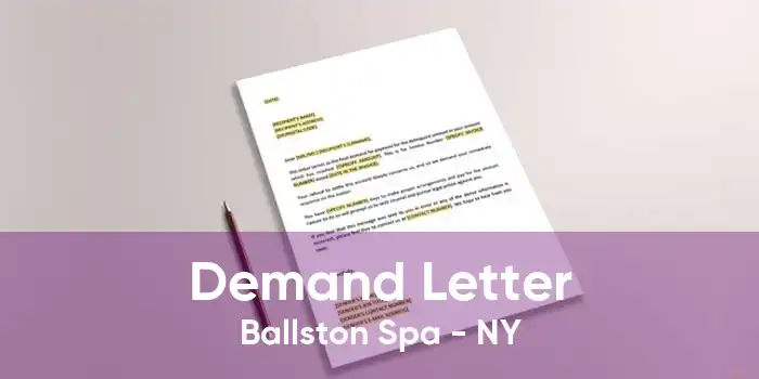 Demand Letter Ballston Spa - NY