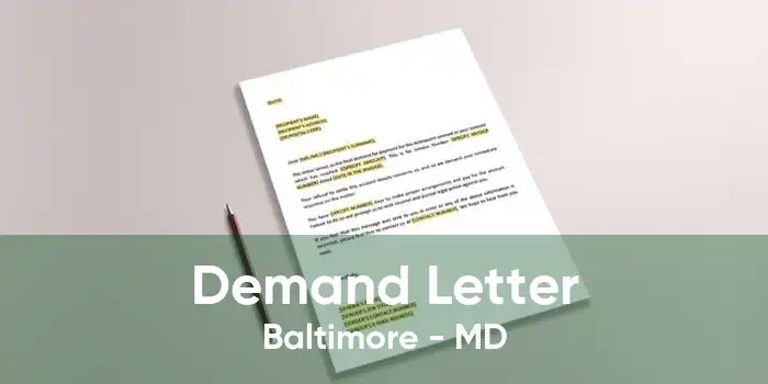 Demand Letter Baltimore - MD