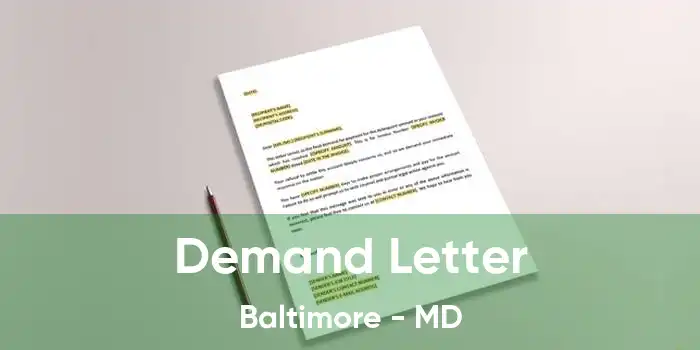 Demand Letter Baltimore - MD