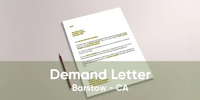 Demand Letter Barstow - CA