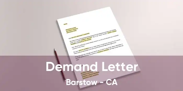 Demand Letter Barstow - CA