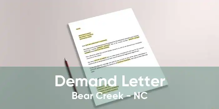 Demand Letter Bear Creek - NC