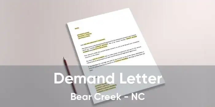 Demand Letter Bear Creek - NC