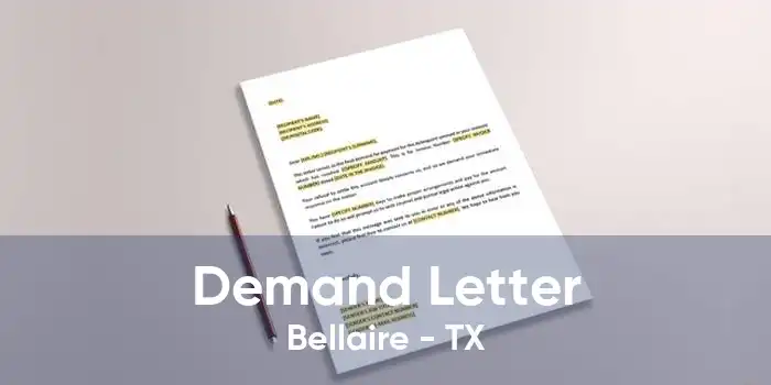 Demand Letter Bellaire - TX