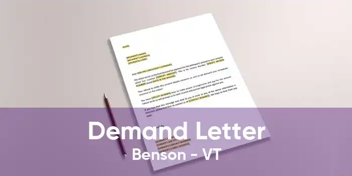 Demand Letter Benson - VT