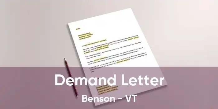 Demand Letter Benson - VT