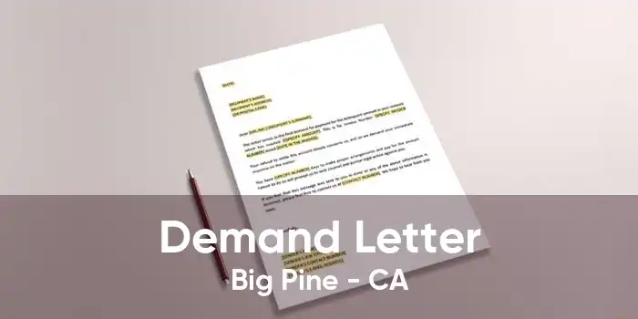 Demand Letter Big Pine - CA