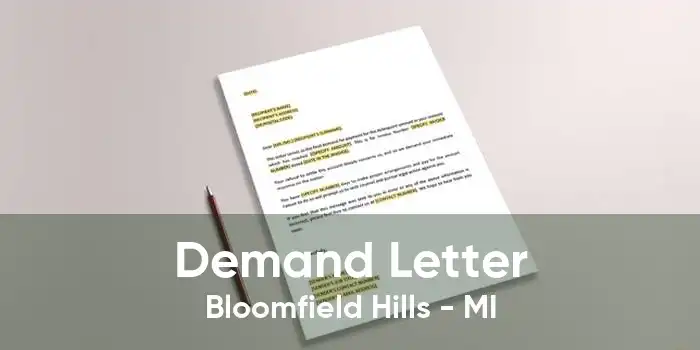 Demand Letter Bloomfield Hills - MI