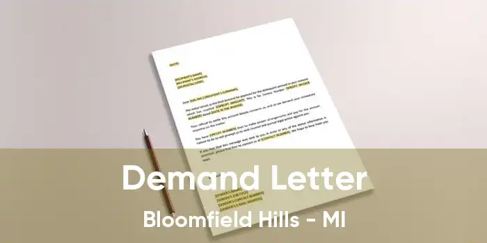 Demand Letter Bloomfield Hills - MI