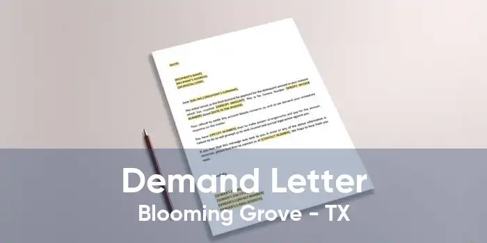 Demand Letter Blooming Grove - TX