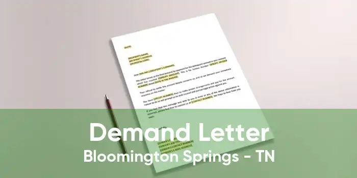 Demand Letter Bloomington Springs - TN