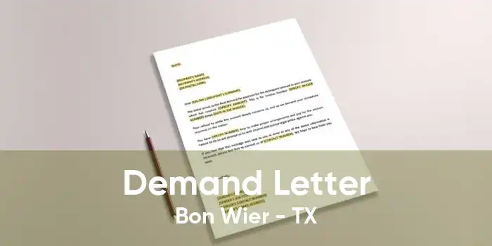 Demand Letter Bon Wier - TX