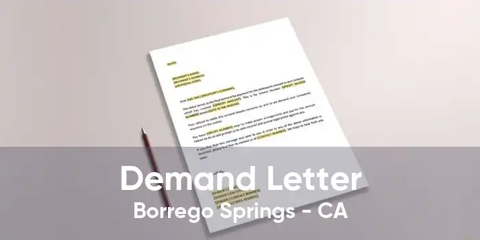 Demand Letter Borrego Springs - CA
