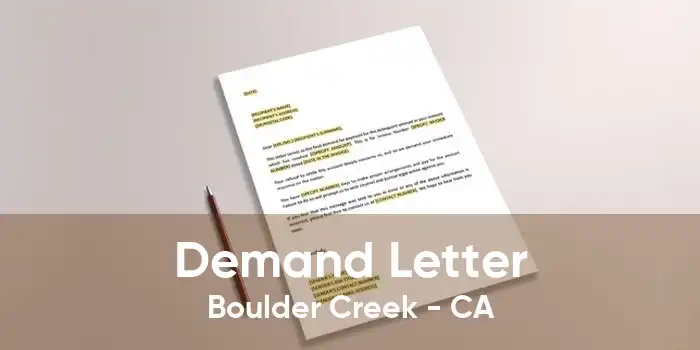 Demand Letter Boulder Creek - CA