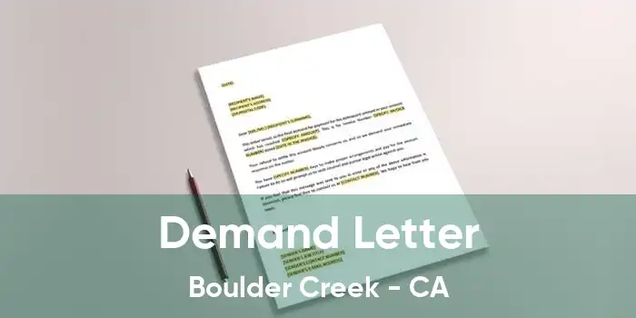 Demand Letter Boulder Creek - CA