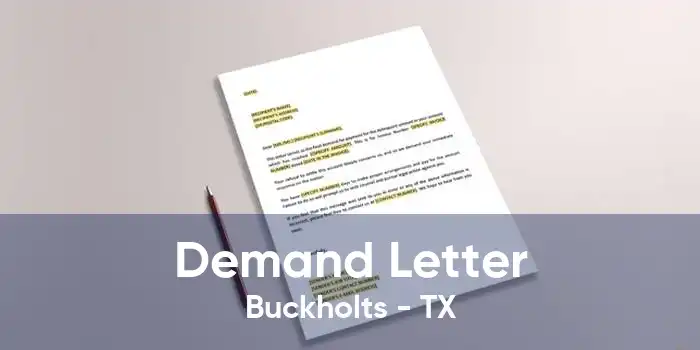 Demand Letter Buckholts - TX