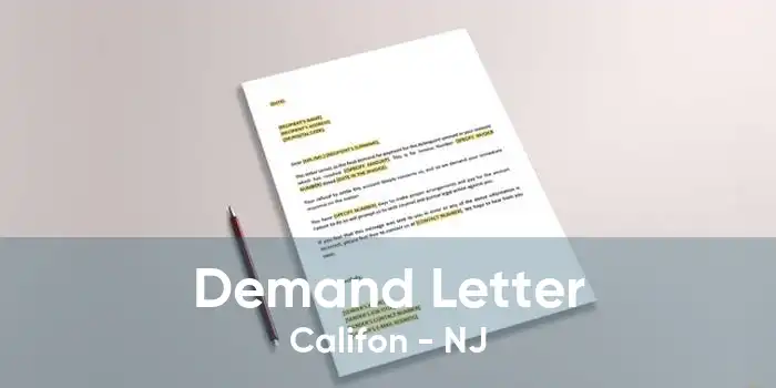 Demand Letter Califon - NJ