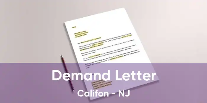 Demand Letter Califon - NJ