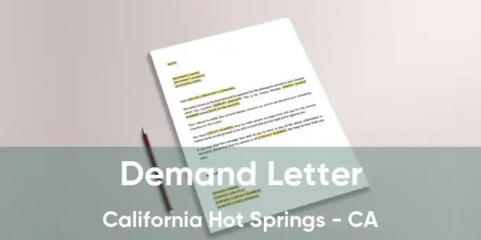 Demand Letter California Hot Springs - CA