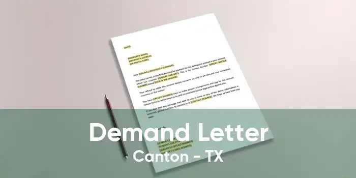 Demand Letter Canton - TX