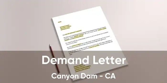 Demand Letter Canyon Dam - CA