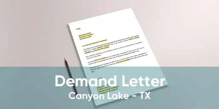 Demand Letter Canyon Lake - TX