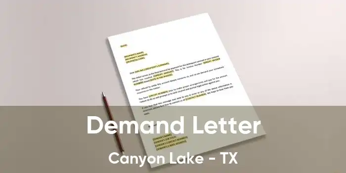 Demand Letter Canyon Lake - TX