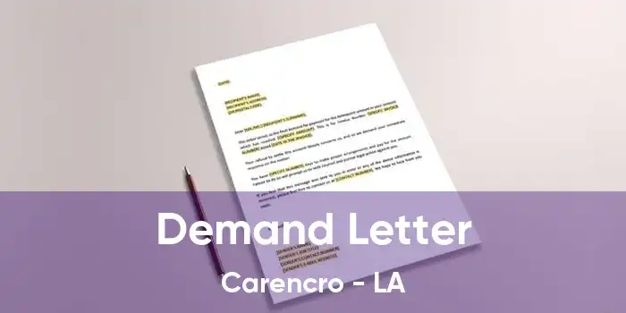 Demand Letter Carencro - LA