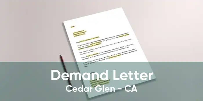 Demand Letter Cedar Glen - CA