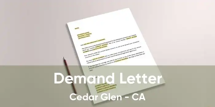 Demand Letter Cedar Glen - CA