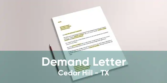 Demand Letter Cedar Hill - TX