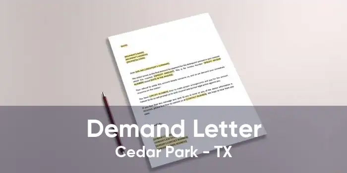 Demand Letter Cedar Park - TX