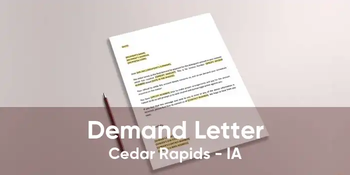 Demand Letter Cedar Rapids - IA
