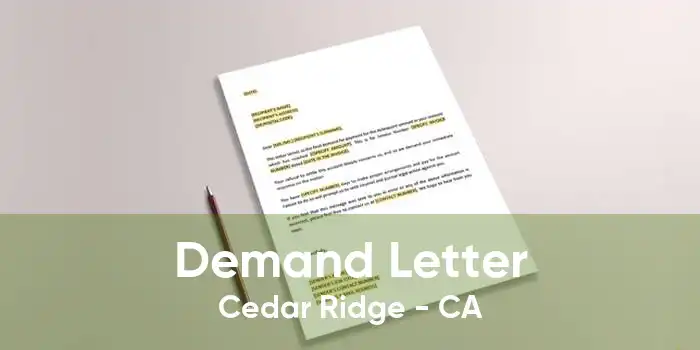 Demand Letter Cedar Ridge - CA