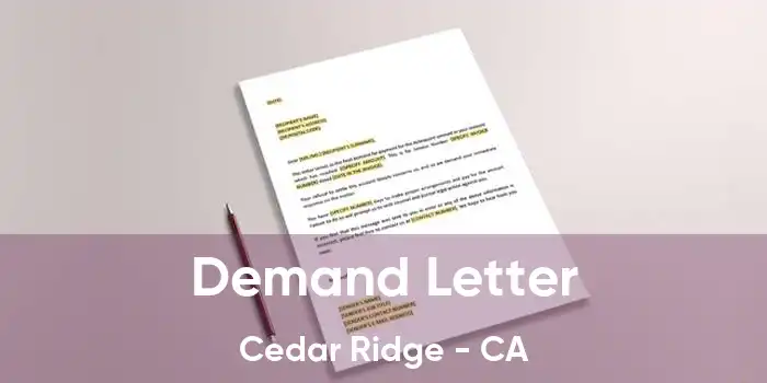 Demand Letter Cedar Ridge - CA