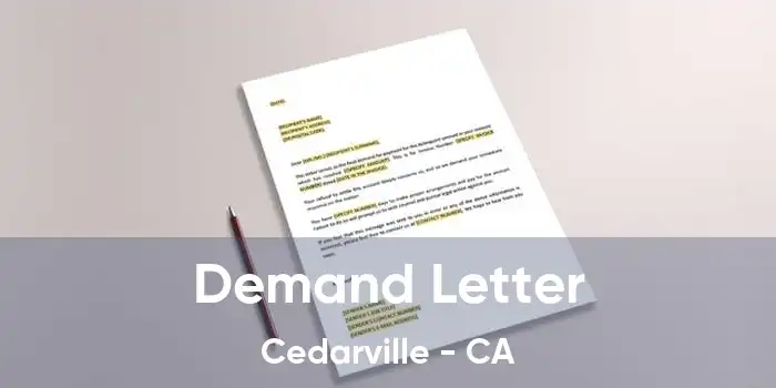 Demand Letter Cedarville - CA