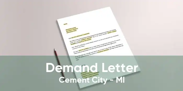 Demand Letter Cement City - MI