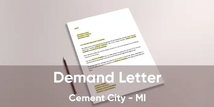 Demand Letter Cement City - MI